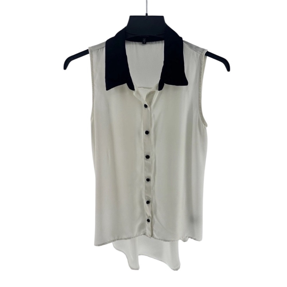 Monteau Black & White Tie Blouse Size S